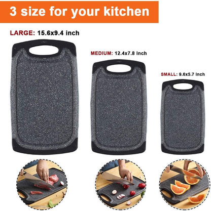 Kitchen Cutting Board (Set of 3),Professional Chopping Boards Sets,Dishwasher Safe Cutting Boards with Juice Grooves & Carrying Handle & No BPA